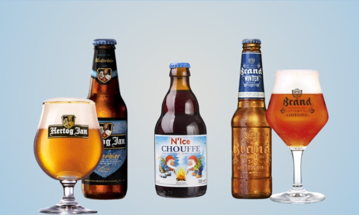 Drie winterbieren naast elkaar